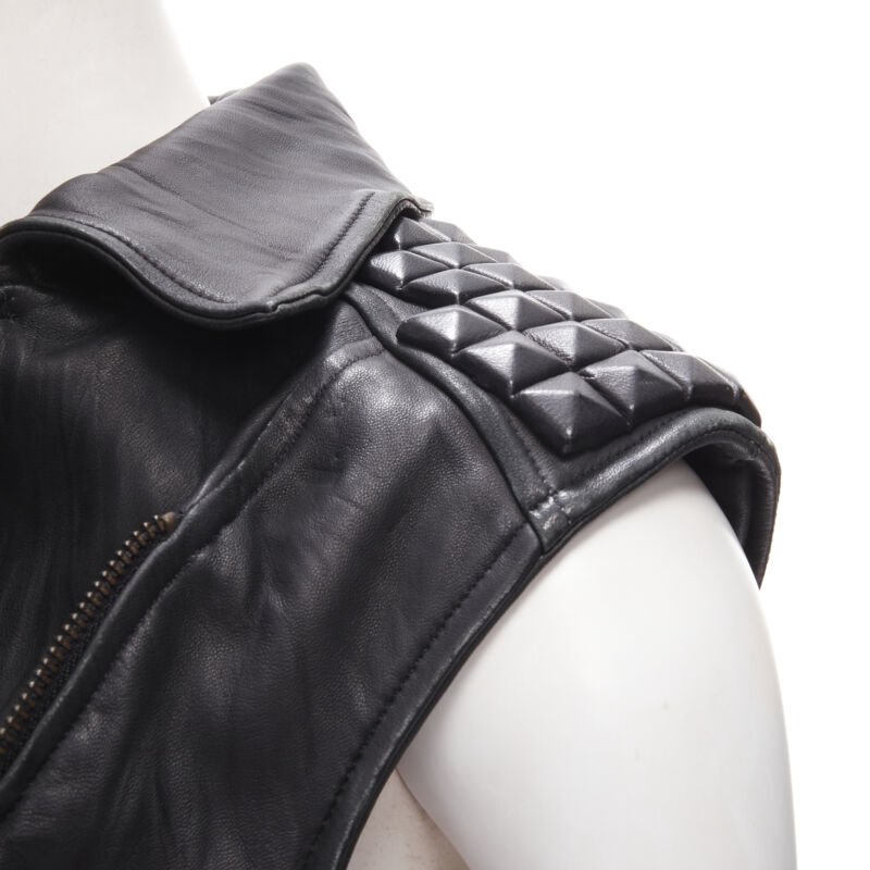 Elizabeth And James Studded Biker Vest - Back view