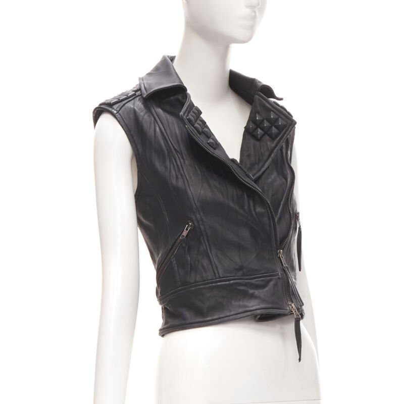 Elizabeth And James Studded Biker Vest - 4