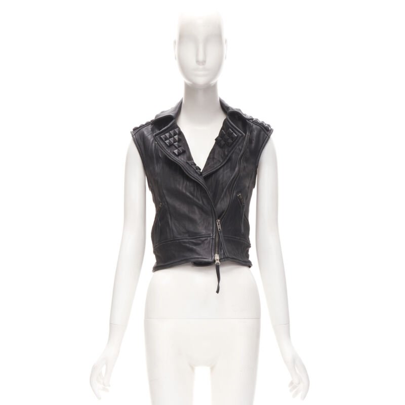 Elizabeth And James Studded Biker Vest - Image 14