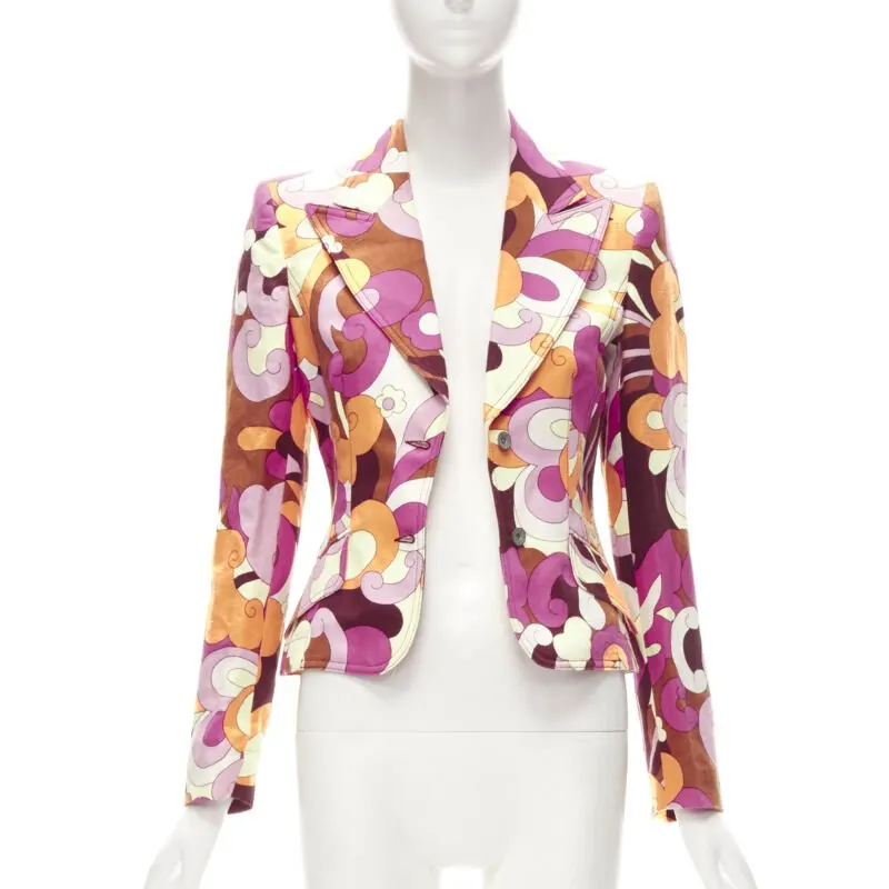 D&g Flower Power Blazer Pink Cotton Very good - Front View