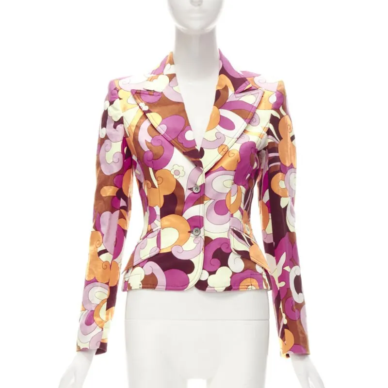 D&g Flower Power Blazer Pink Cotton Very good - Inside View