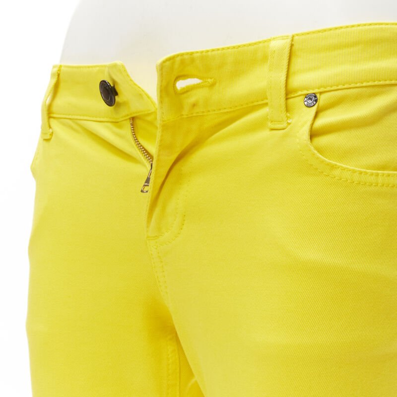 Gucci Yellow Logo Knee Jeans - Detail 2