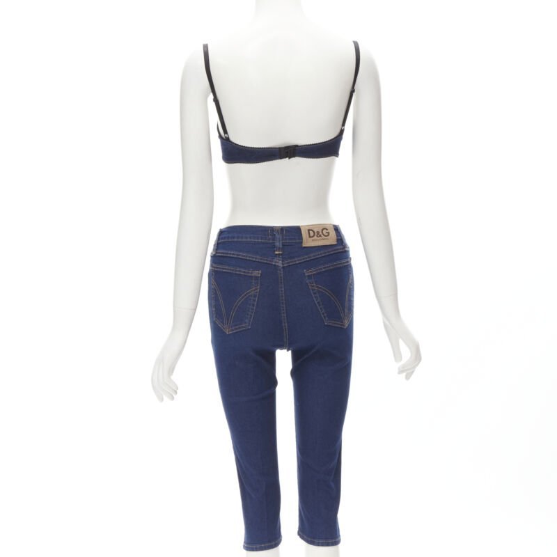D&g Overstitch Bralette Jeans - Side view
