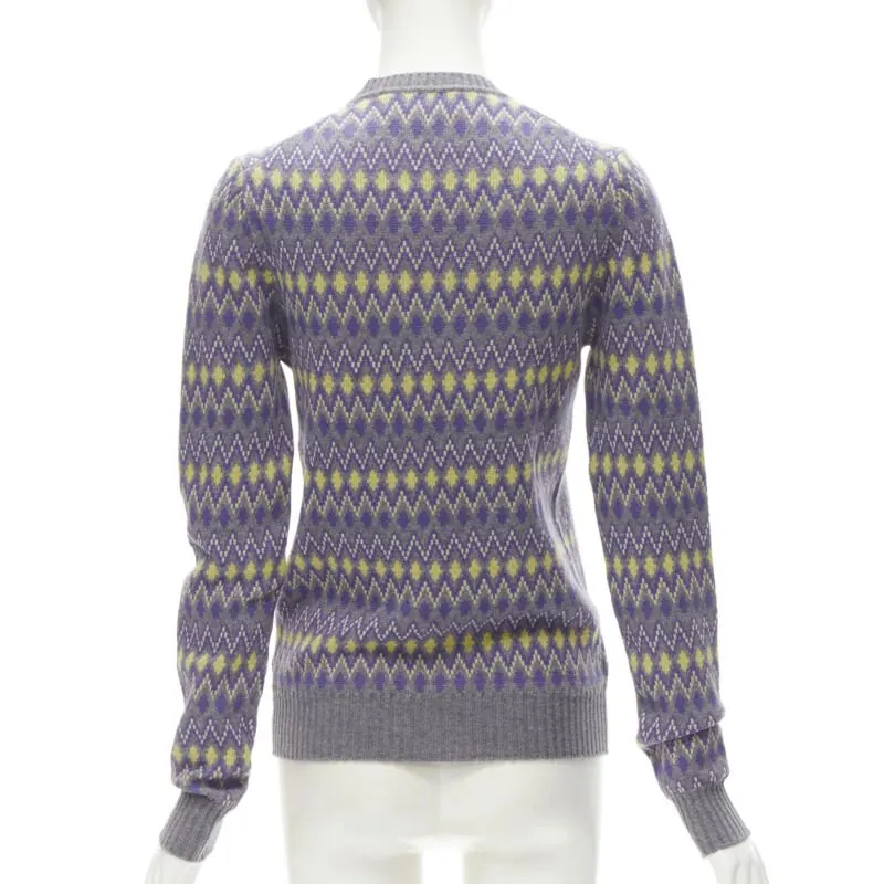 Prada Argyle Knit Sweater Purple Wool Very good - Box View