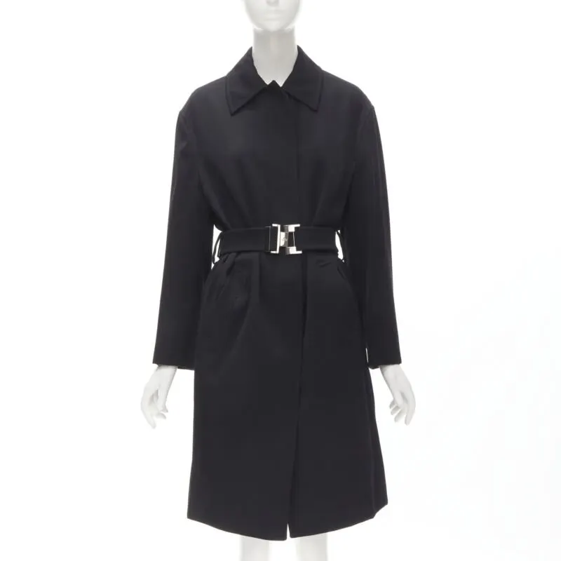 Gucci Black Wool Oversized Coat Black Wool Very good - Front View