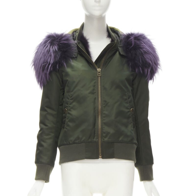 Mr & Mrs Italy Green Purple Lined Bomber