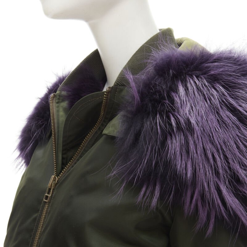 Mr & Mrs Italy Green Purple Lined Bomber - Image 10
