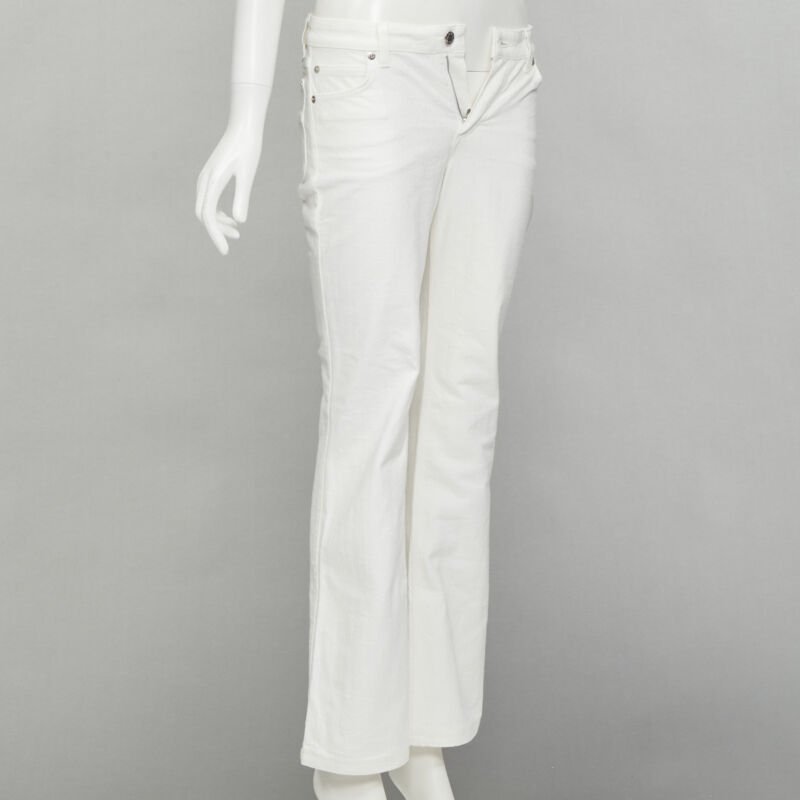 Louis Vuitton Blue Jacquard Boot Jeans - Image 6