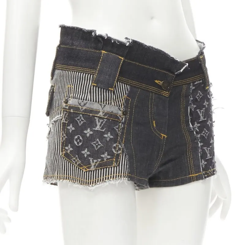 Louis Vuitton LV Patchwork Shorts Blue Cotton Very good - Front View