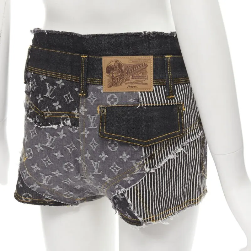 Louis Vuitton LV Patchwork Shorts Blue Cotton Very good - Back View