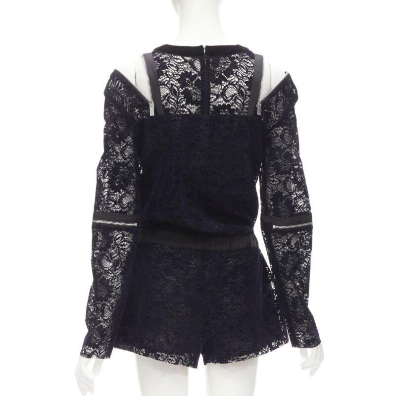 Sacai Velvet Lace Romper - Side view