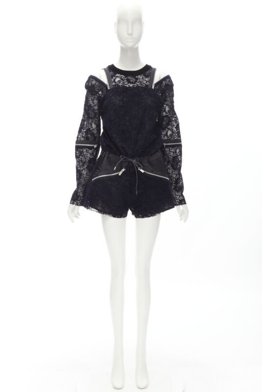 Sacai Velvet Lace Romper - Image 11