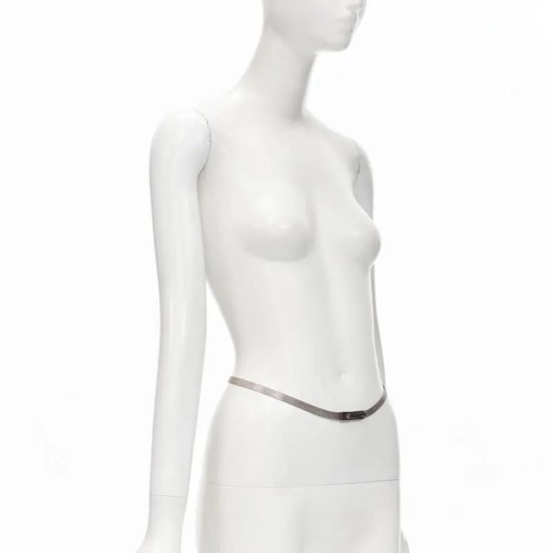 Gucci Chainmail skinny belt Silver Metal Fair - Inside View