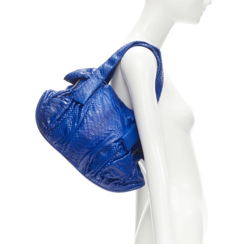 Zagliani Cobalt Dumpling Bag - Back view