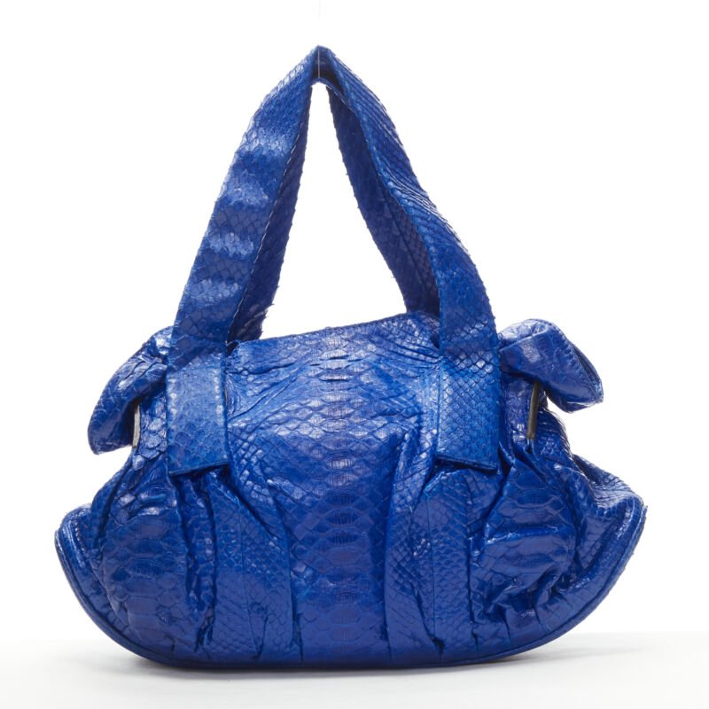 Zagliani Cobalt Dumpling Bag - Side view