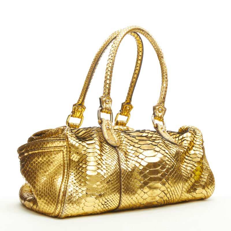 Zagliani Gold Duffel Bag - Image 6
