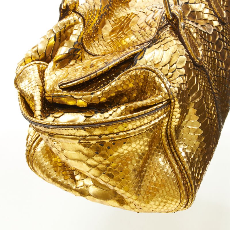 Zagliani Gold Duffel Bag - Image 10
