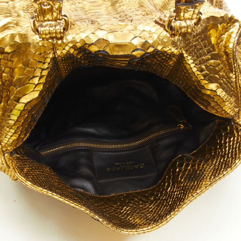 Zagliani Gold Duffel Bag - Image 11