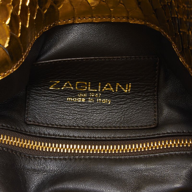 Zagliani Gold Duffel Bag - Image 12