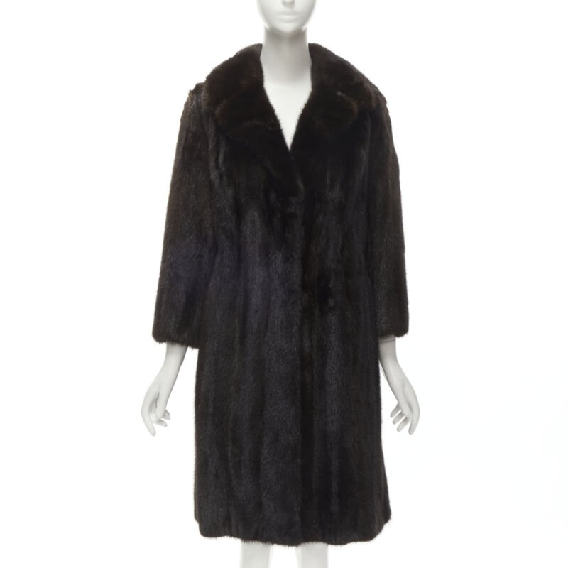 Unsigned / متعددة Brown Fur Long Coat - Image 6