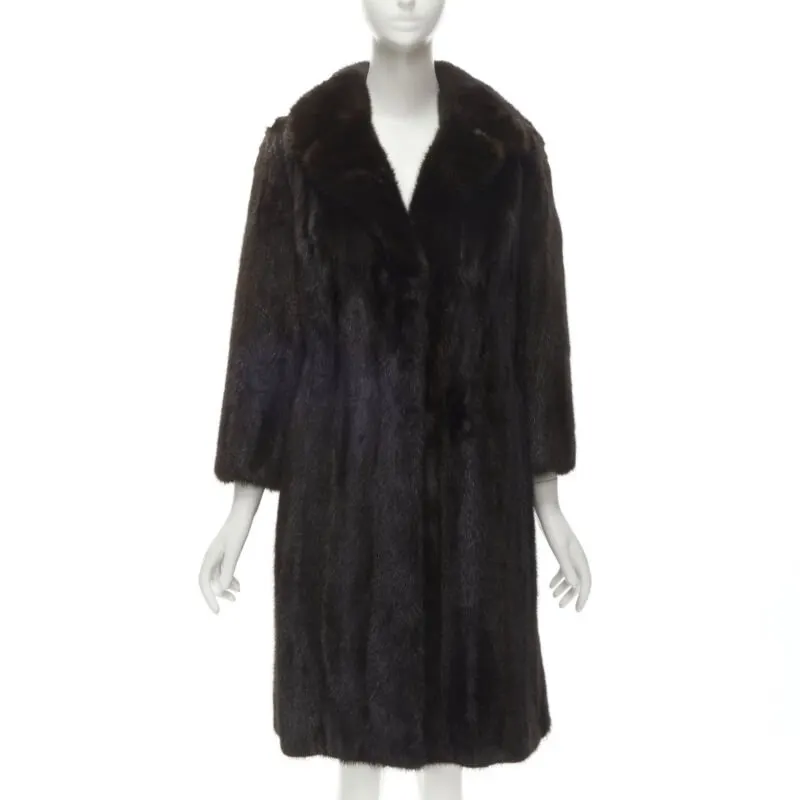 Unsigned Brown Fur Long Coat Brown Fur Never worn - Inside View