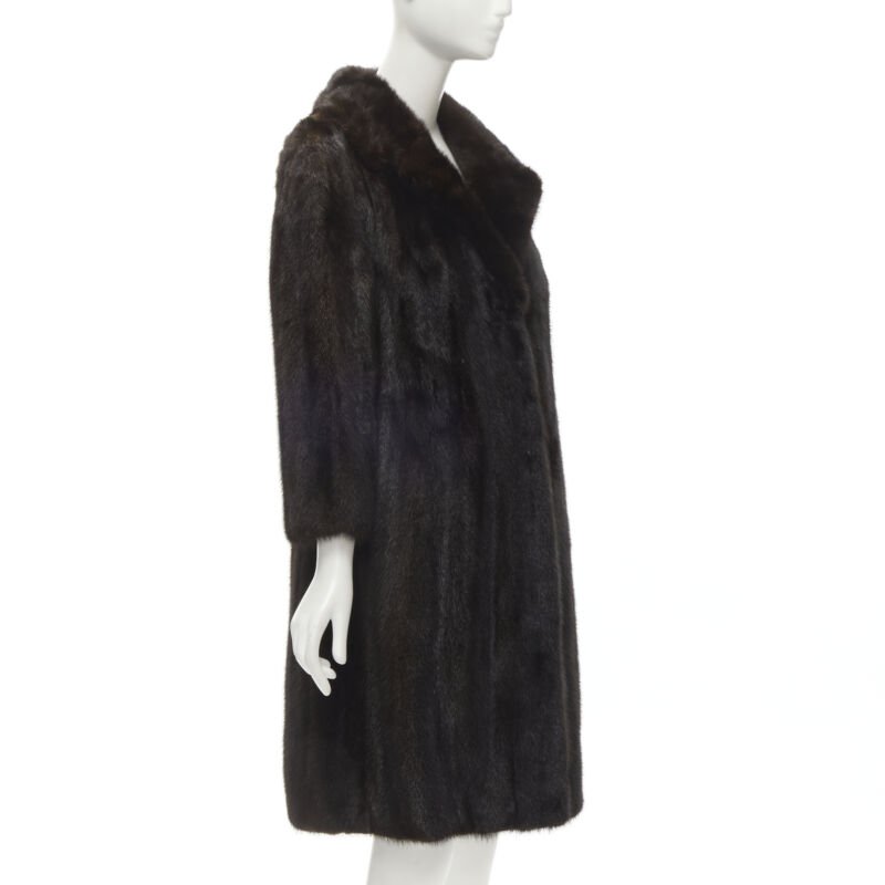 Unsigned / متعددة Brown Fur Long Coat - 4