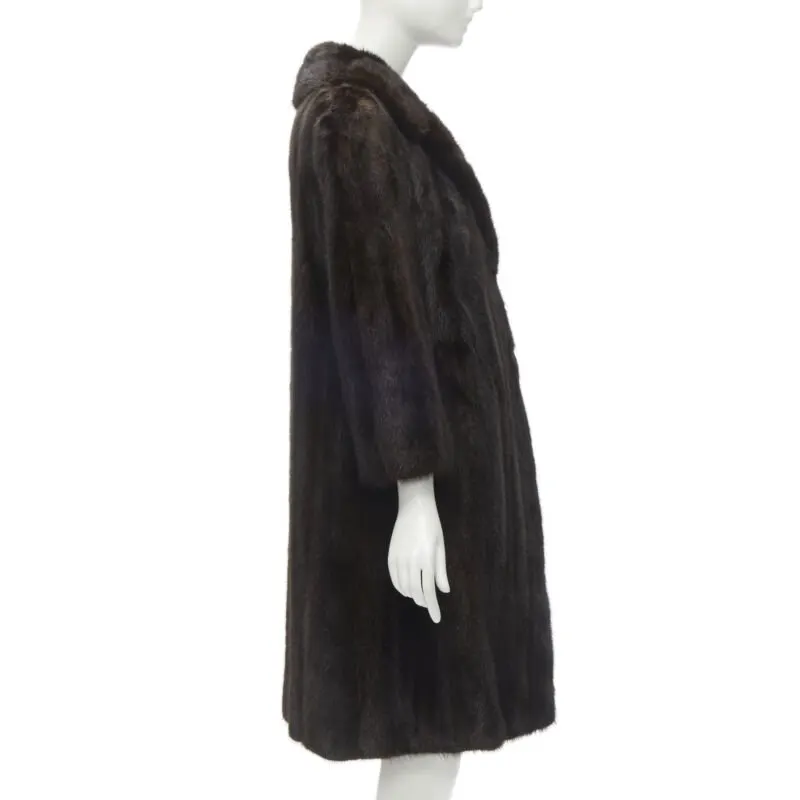 Unsigned Brown Fur Long Coat Brown Fur Never worn - Box View