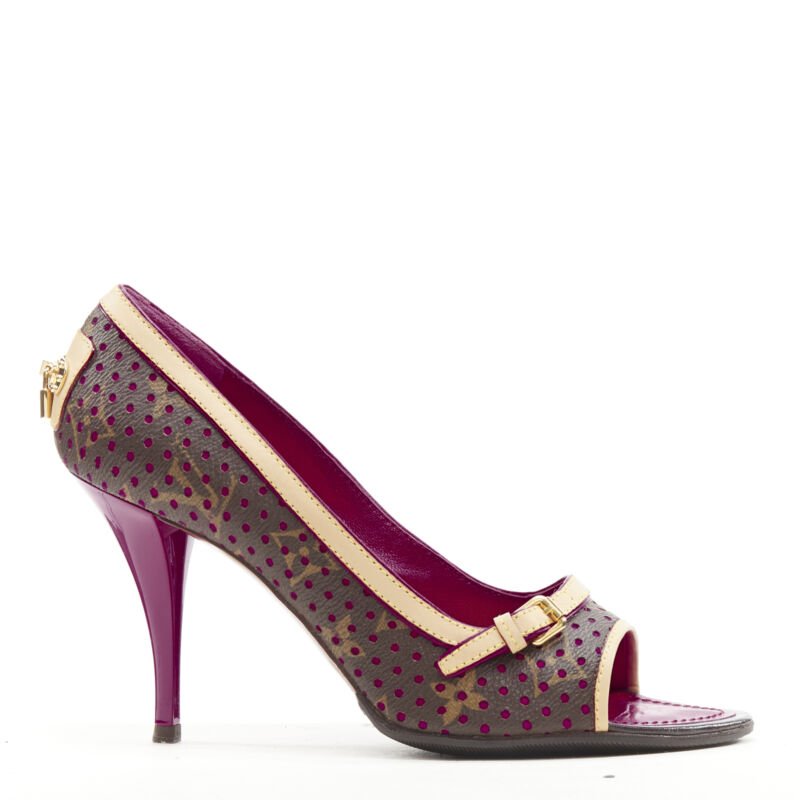 Louis Vuitton Purple Peep Toe Heel