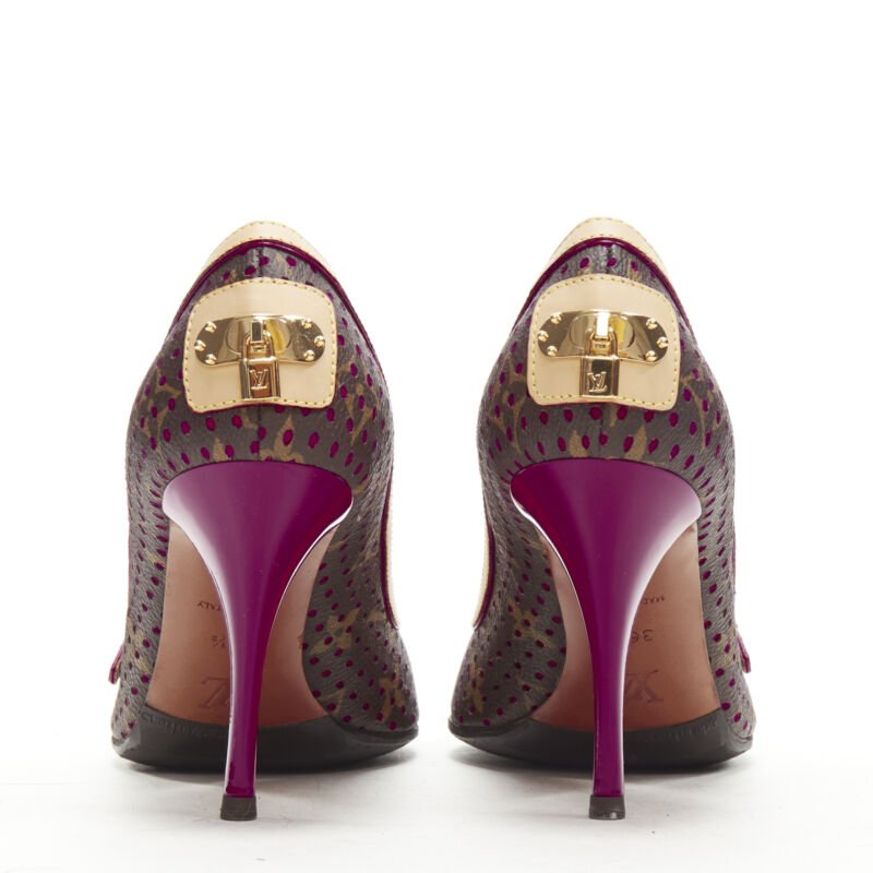 Louis Vuitton Purple Peep Toe Heel - Back view