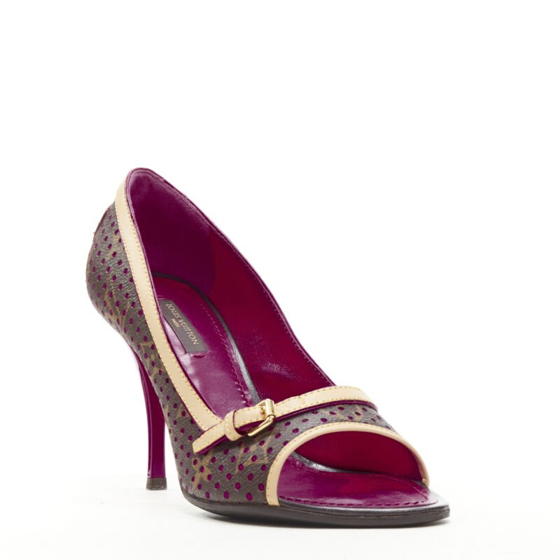 Louis Vuitton Purple Peep Toe Heel - Image 6