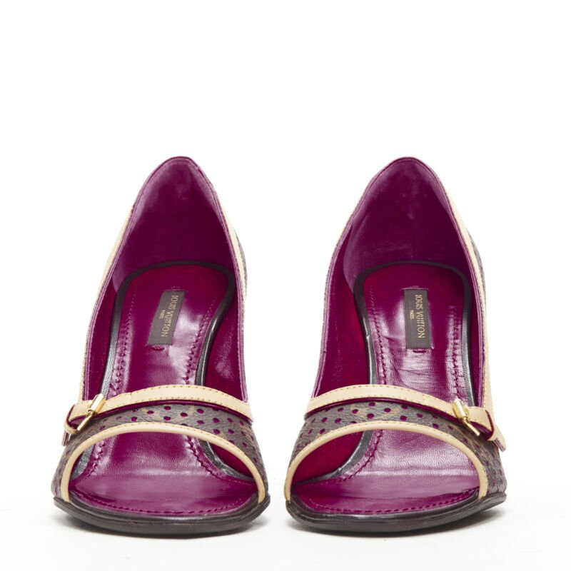 Louis Vuitton Purple Peep Toe Heel - 4