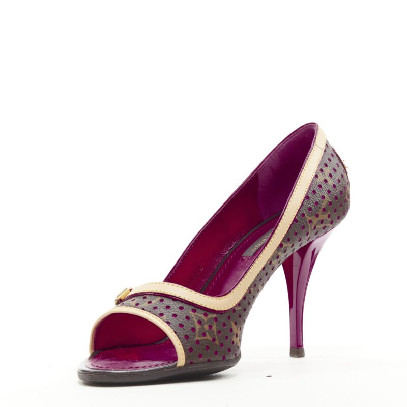 Louis Vuitton Purple Peep Toe Heel - Side view