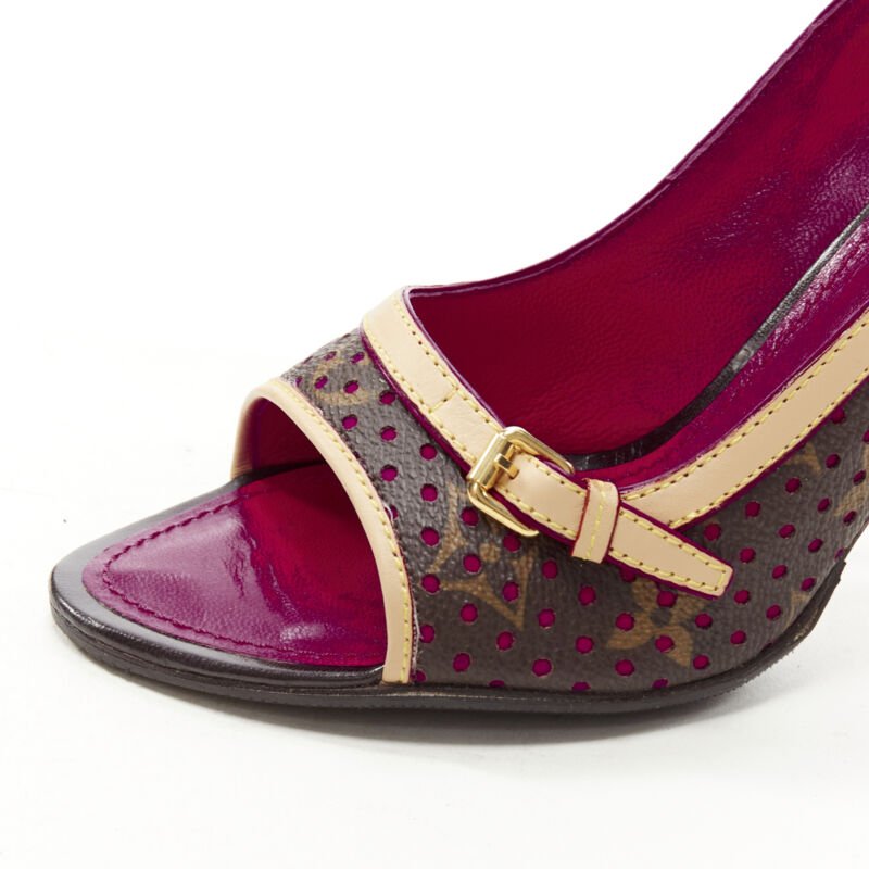 Louis Vuitton Purple Peep Toe Heel - Detail 2