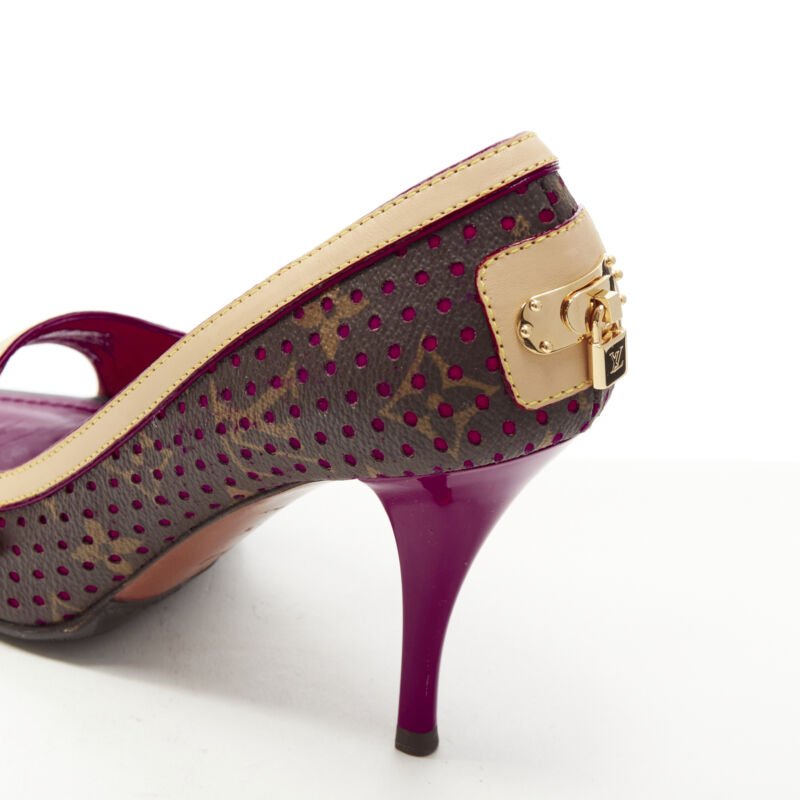 Louis Vuitton Purple Peep Toe Heel - Image 10