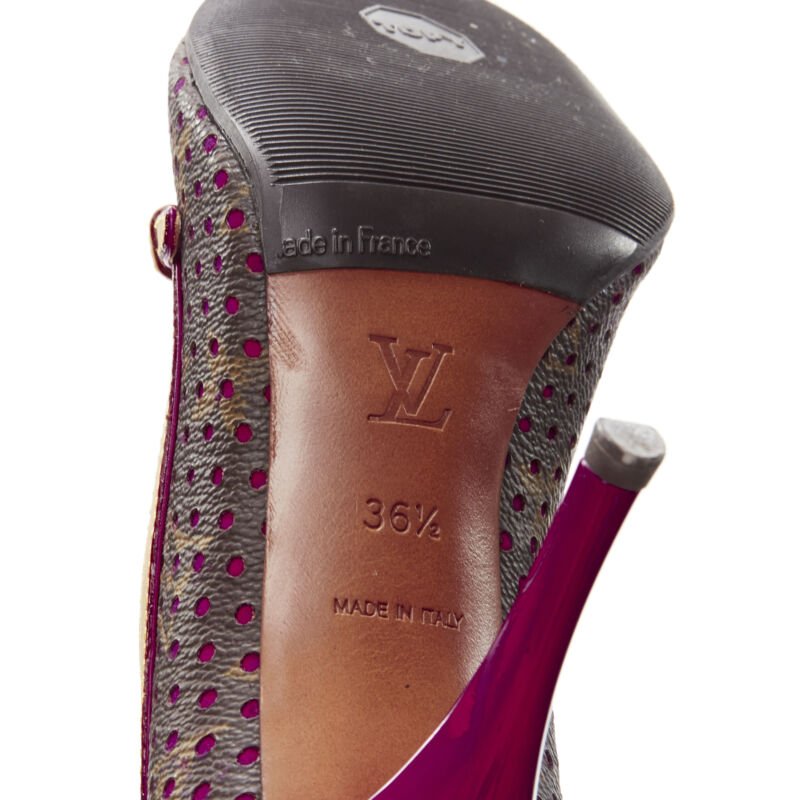 Louis Vuitton Purple Peep Toe Heel - Image 12