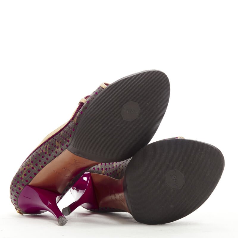 Louis Vuitton Purple Peep Toe Heel - Image 13