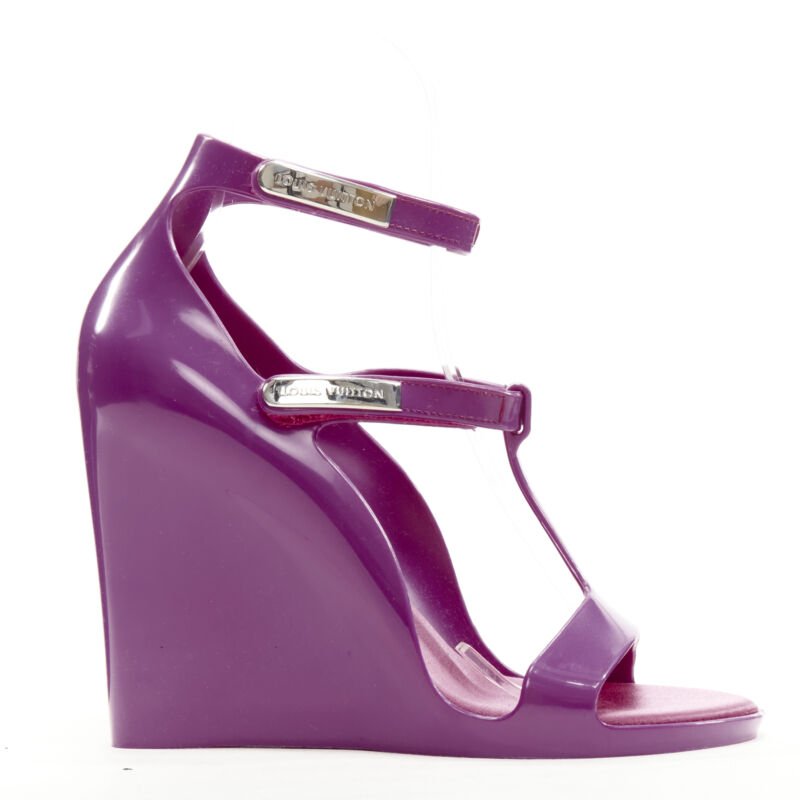 Louis Vuitton Purple Rubber Wedge