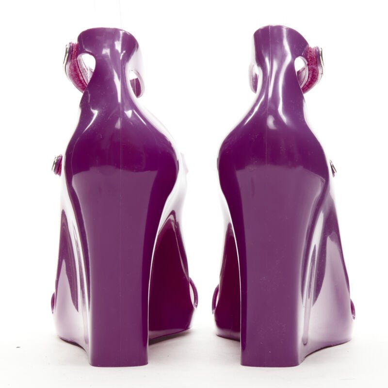 Louis Vuitton Purple Rubber Wedge - Side view