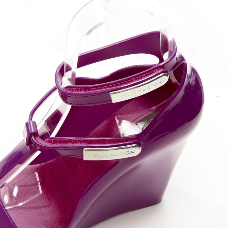 Louis Vuitton Purple Rubber Wedge - Image 10