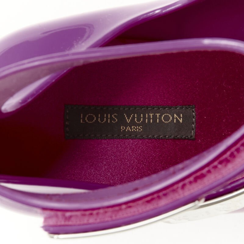 Louis Vuitton Purple Rubber Wedge - Image 11