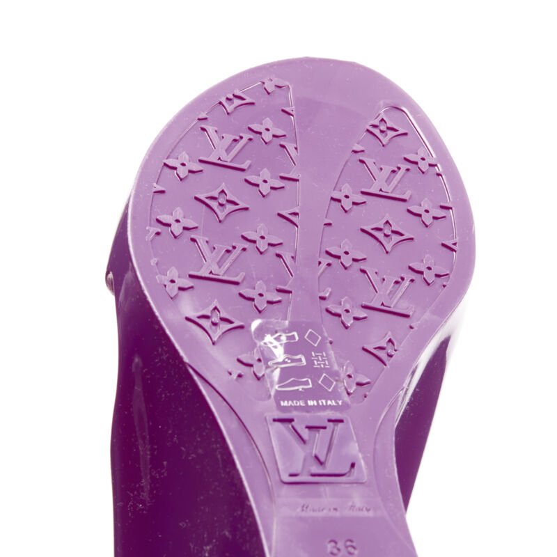 Louis Vuitton Purple Rubber Wedge - Image 12