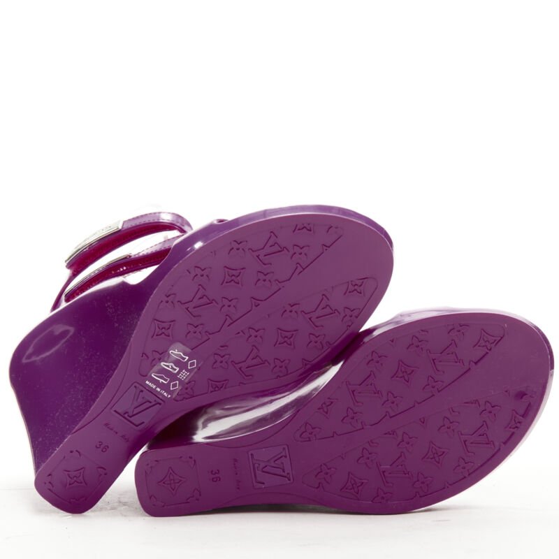 Louis Vuitton Purple Rubber Wedge - Image 13