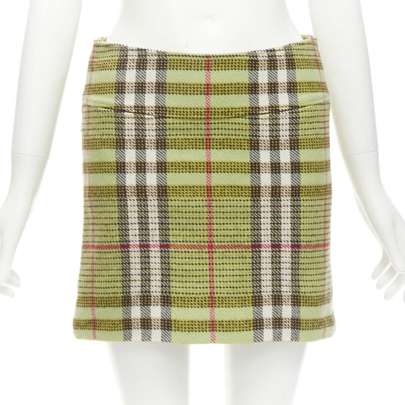 Burberry Check Wool Skirt