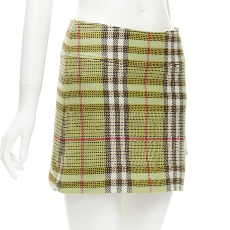 Burberry Check Wool Skirt - Back view