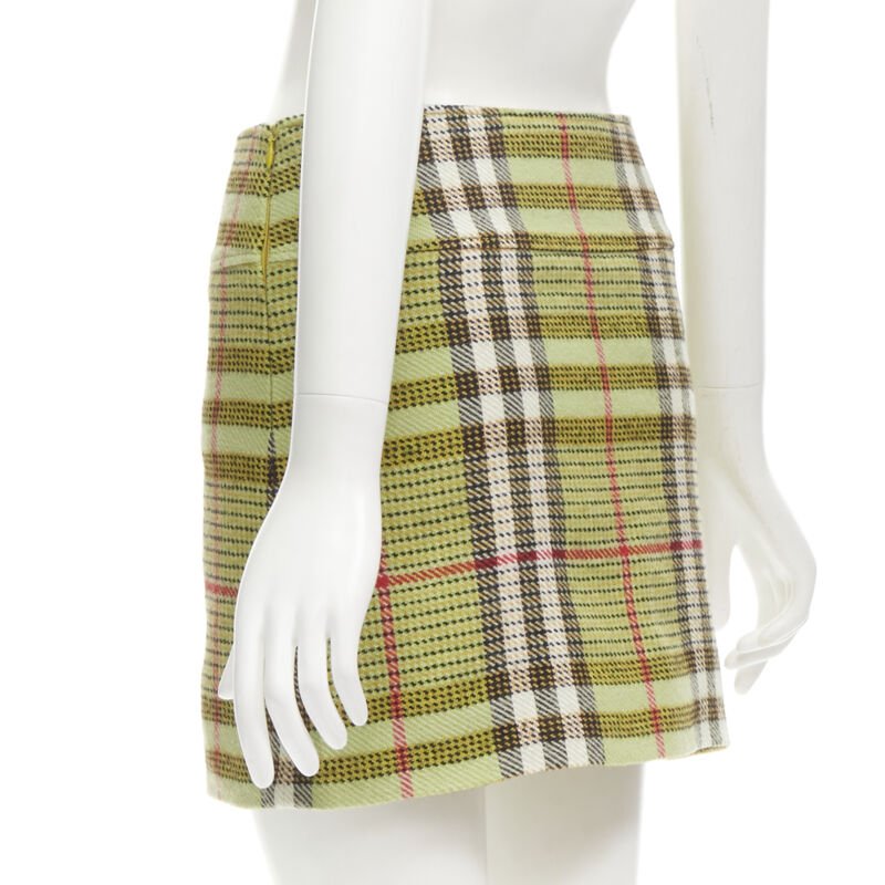 Burberry Check Wool Skirt - Side view