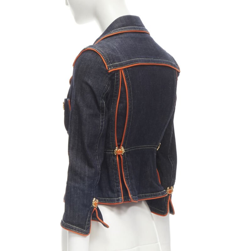 Dsquared2 Orange Denim Cropped Jacket - Detail 2