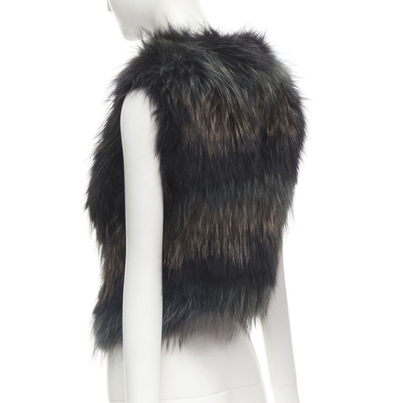Yves Salomon Black Brown Fur Vest - Detail 2
