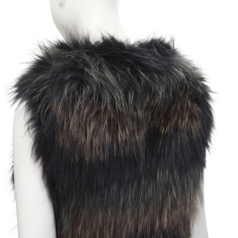 Yves Salomon Black Brown Fur Vest - Image 10