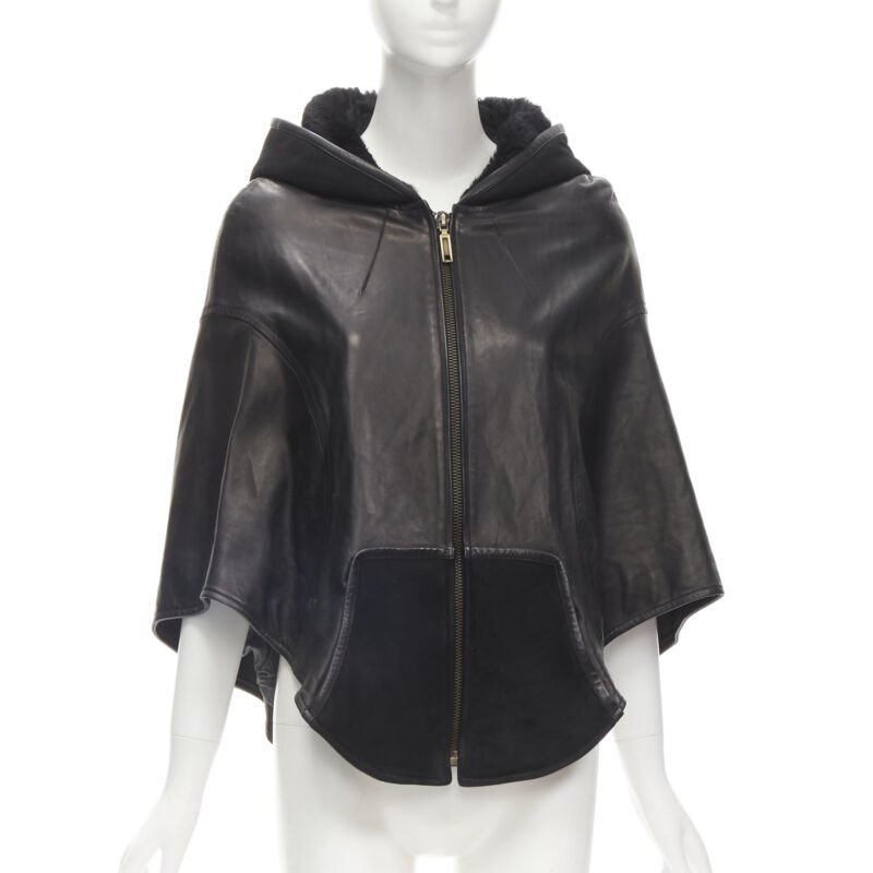 Ines Et Marechal Shearling Hood Cape