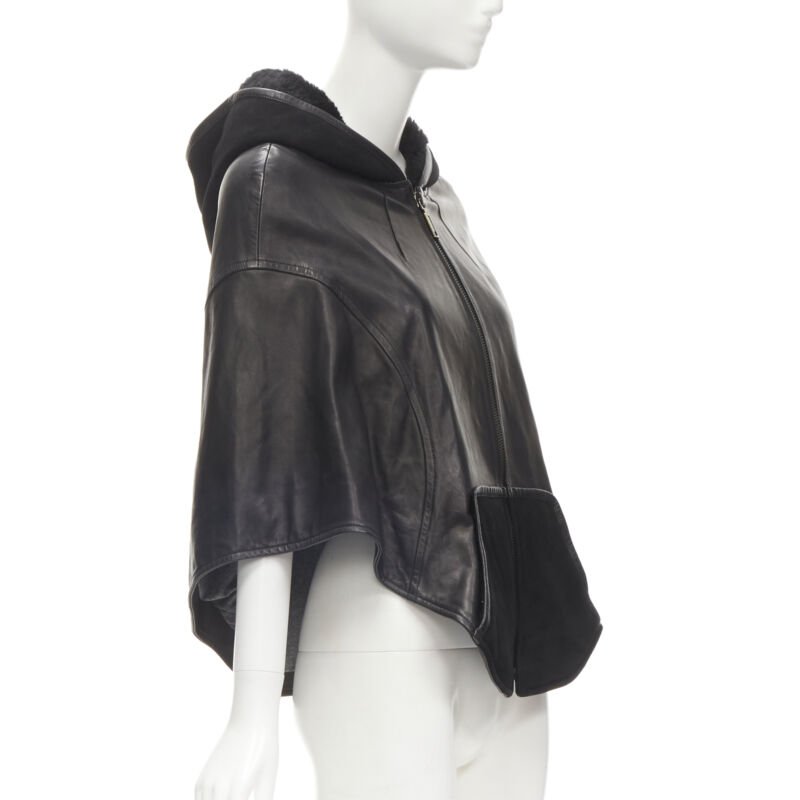 Ines Et Marechal Shearling Hood Cape - Image 6